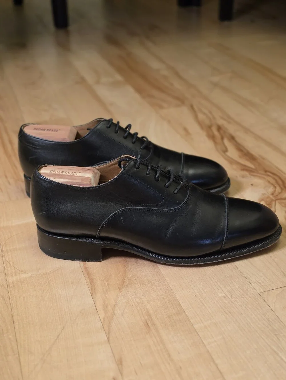 Meermin 101198 Black Oxford Dress Shoes UK 7.5 G / US 8.5 3E Wide calf Leather